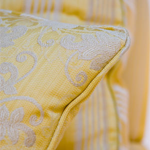 Duresta Lansdowne 2 seater sofa in Mariane Stripe Pale Gold 3